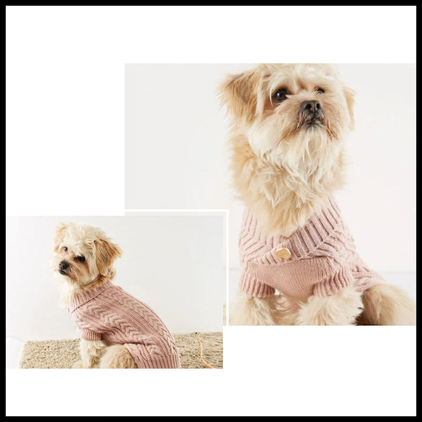 Knitted Cable Dog Sweater