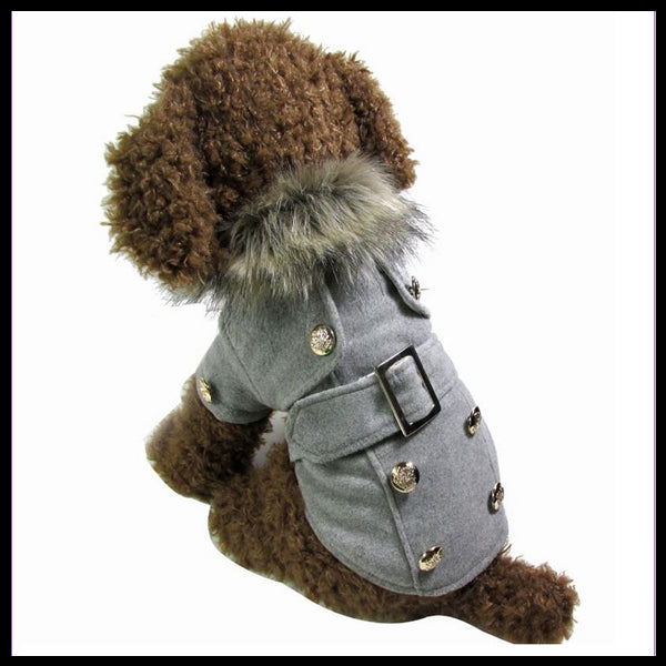 Fancy Fur Collar Dog Jacket