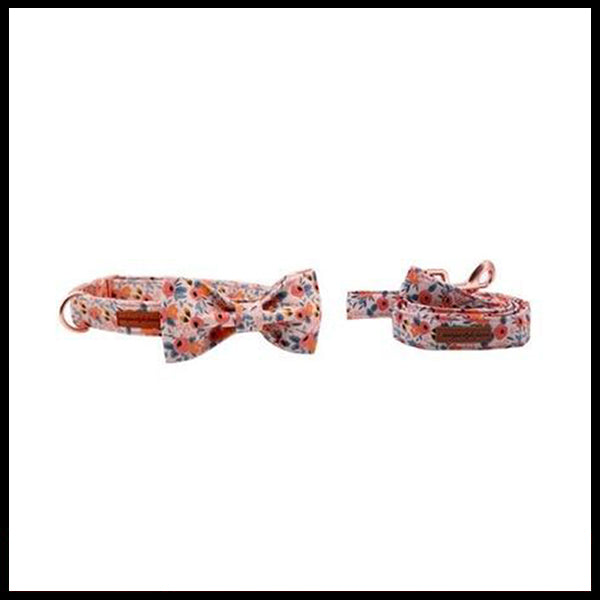 Floral Beauty Collar, Bow Tie & Lead Set