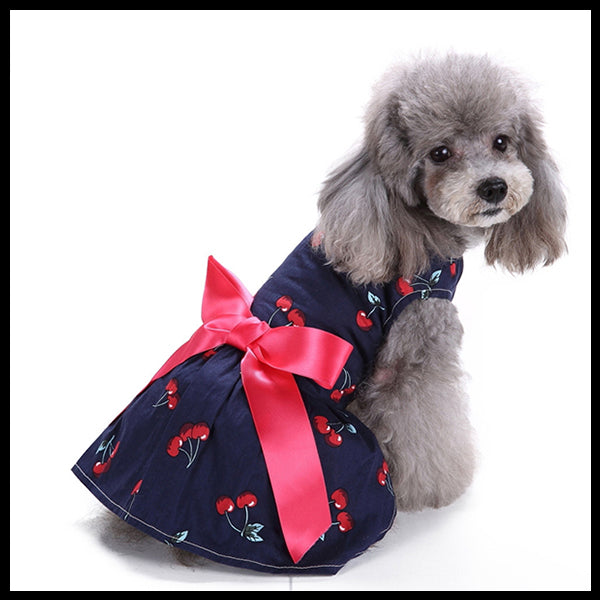 Cherry Ribbon Dog Dress
